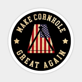 Make Cornhole Great Again Funny Cornhole American Flag Magnet